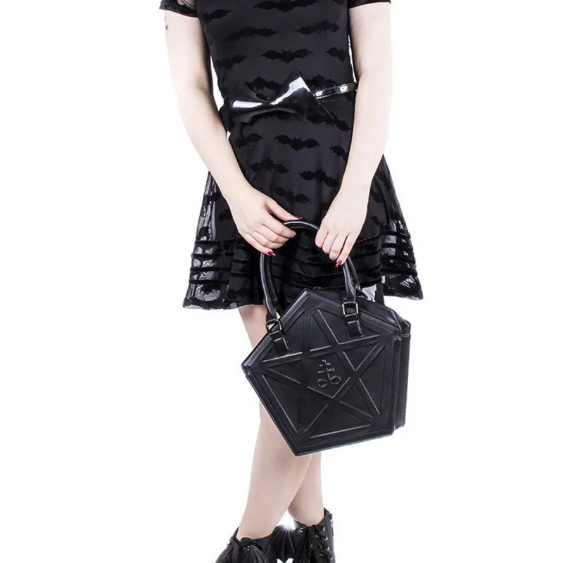 JIEROTYX Pentagram Punk Darkness Gothic Star Handbag Women Girl Black PU Soft Leather Shoulder Bag With Chain High Quality
JIEROTYX Pentagram Punk Darkness Gothic Star Handbag Women Girl Black PU Soft Leather Shoulder Bag With Chain High Quality