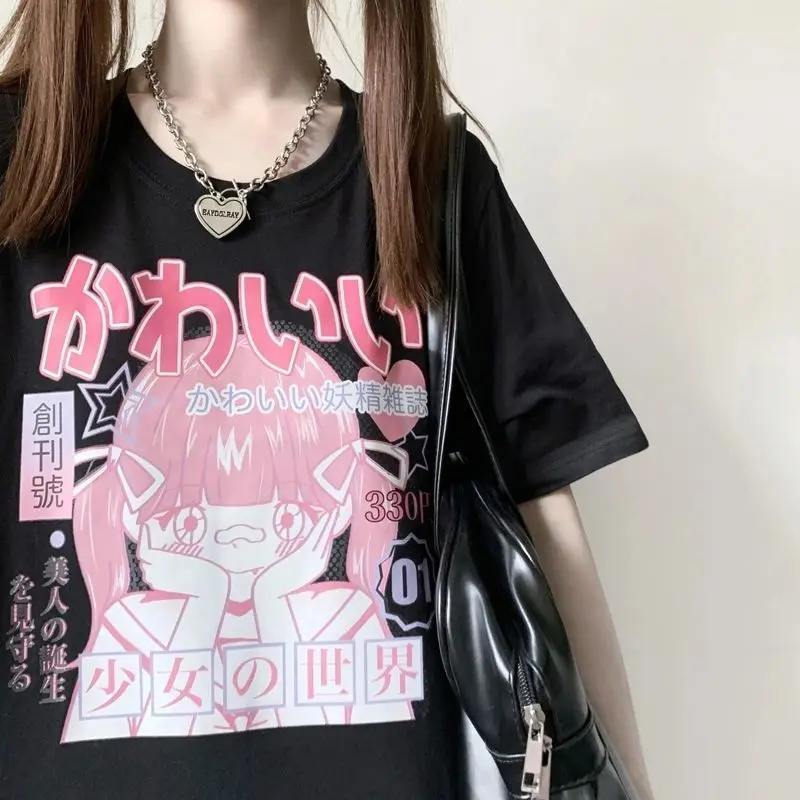 Summer Goth Women's T-shirt Aesthetic Loose Women's T-shirt Dark Grunge Streetwear Ladies Gothic T-shirt Harajuku Clothing y2k
Summer Goth Women's T-shirt Aesthetic Loose Women's T-shirt Dark Grunge Streetwear Ladies Gothic T-shirt Harajuku Clothing y2k