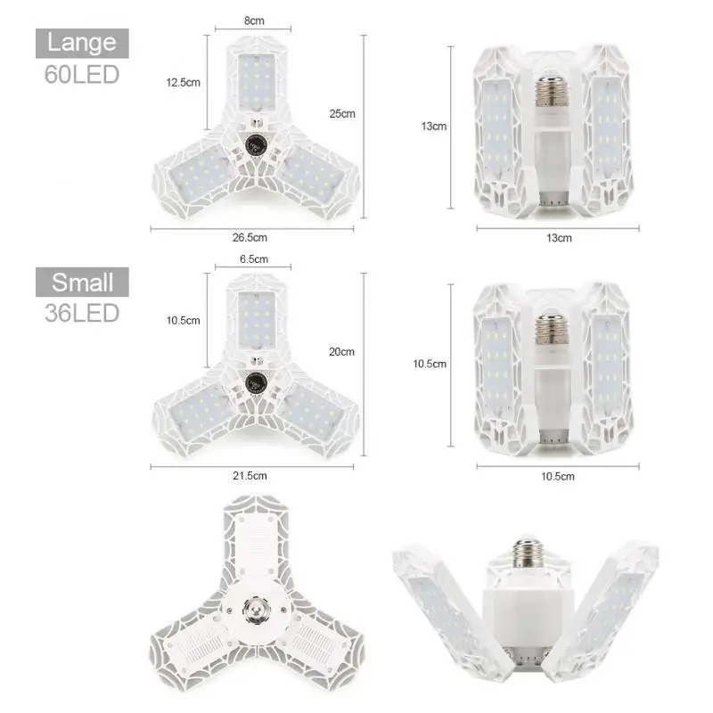 60W/40W LED Garage Lights 360 Degrees Deformable Ceiling Light Fixture Daylight For Workshop Warehouse Folding Three-Leaf Lamp
60W/40W LED Garage Lights 360 Degrees Deformable Ceiling Light Fixture Daylight For Workshop Warehouse Folding Three-Leaf Lamp