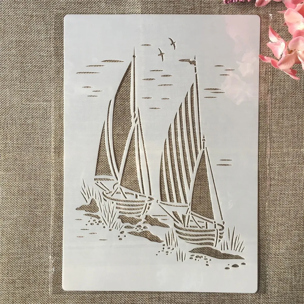 A4 29cm Two Sail Boat Marine DIY Layering Stencils Wall Painting Scrapbook Coloring Embossing Album Decorative Template
A4 29cm Two Sail Boat Marine DIY Layering Stencils Wall Painting Scrapbook Coloring Embossing Album Decorative Template