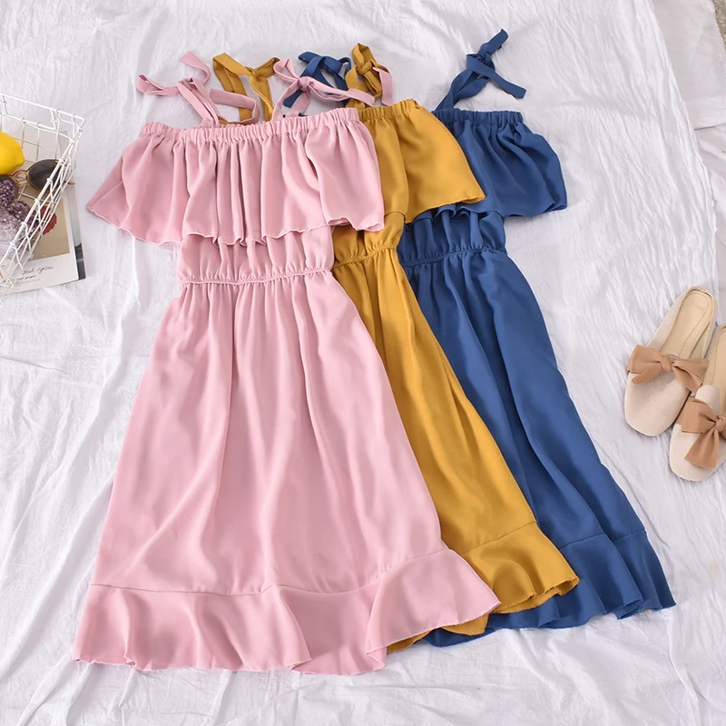 Fashion Summer Dresses 2021 Spaghetti Strap Tie Ruffle Midi Dress Boho Beach Outing Off The Shoulder Dresses Female Clothing
Fashion Summer Dresses 2021 Spaghetti Strap Tie Ruffle Midi Dress Boho Beach Outing Off The Shoulder Dresses Female Clothing