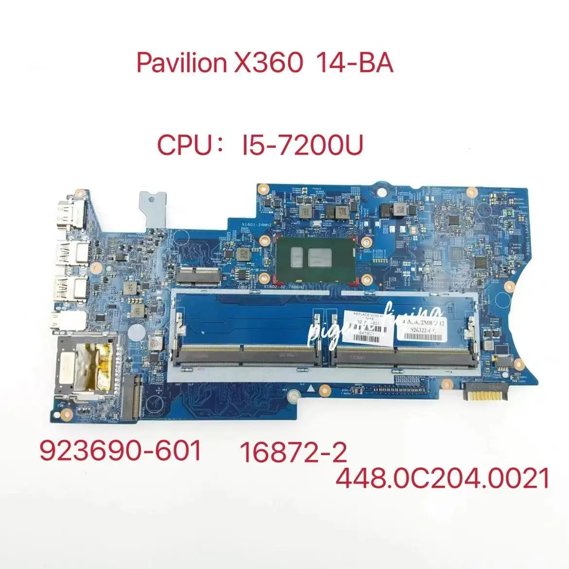 923690-601 para HP Pavilion x360 14-BA Laptop motherboard CPU: I5-7200U DDR4 16872-2 448.0C204 0021 100% Test Ok
923690-601 para HP Pavilion x360 14-BA Laptop motherboard CPU: I5-7200U DDR4 16872-2 448.0C204 0021 100% Test Ok