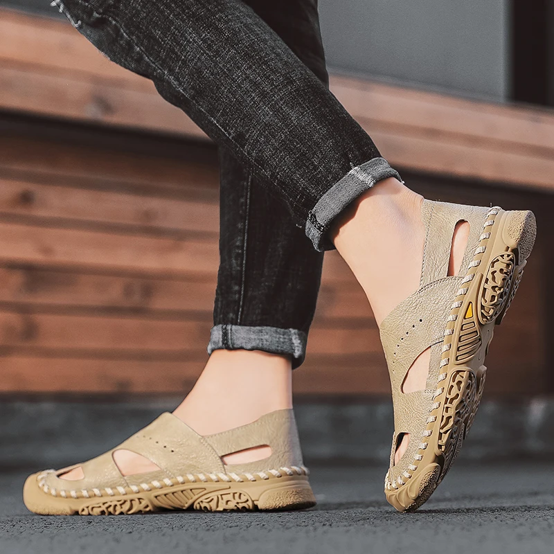 Summer Men Sandals Breathable Beach Sandals Men Casual Shoes High Quality Genuine Leather Men's fashion Shoes men Big Size
Summer Men Sandals Breathable Beach Sandals Men Casual Shoes High Quality Genuine Leather Men's fashion Shoes men Big Size