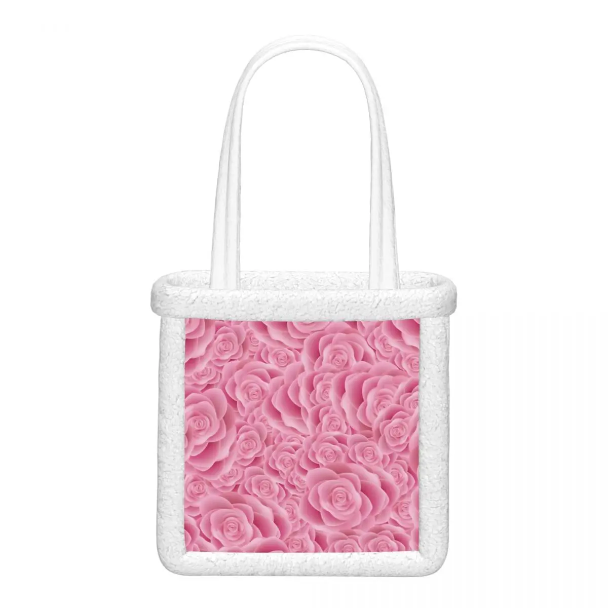 Portable Rose Pattern Christmas Decorations Plush Candy Storage Handbags Fluffy Faux Fur Tote Bag
Portable Rose Pattern Christmas Decorations Plush Candy Storage Handbags Fluffy Faux Fur Tote Bag