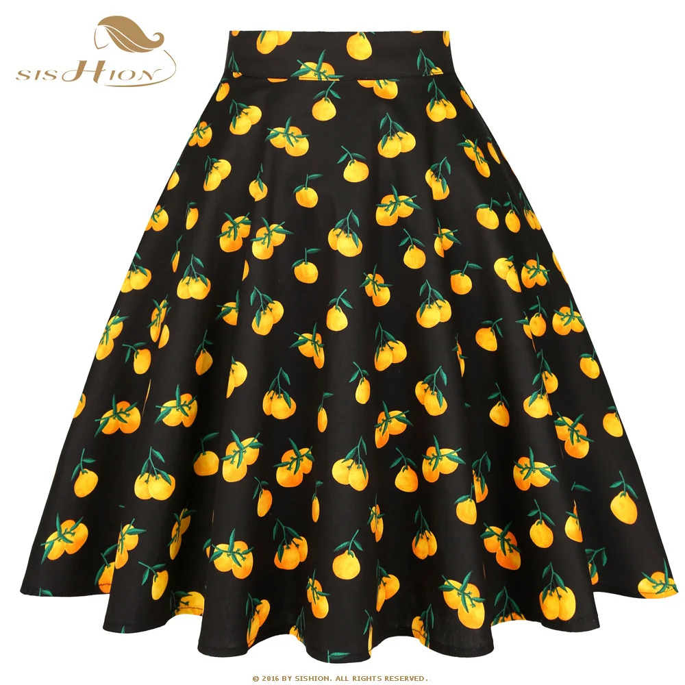 SISHION 2022 Women Clothes Summer Black Oranges Fruit Print Skirt VD0020 Ladies Cotton Swing Retro Vintage High Waist Skirts
SISHION 2022 Women Clothes Summer Black Oranges Fruit Print Skirt VD0020 Ladies Cotton Swing Retro Vintage High Waist Skirts
