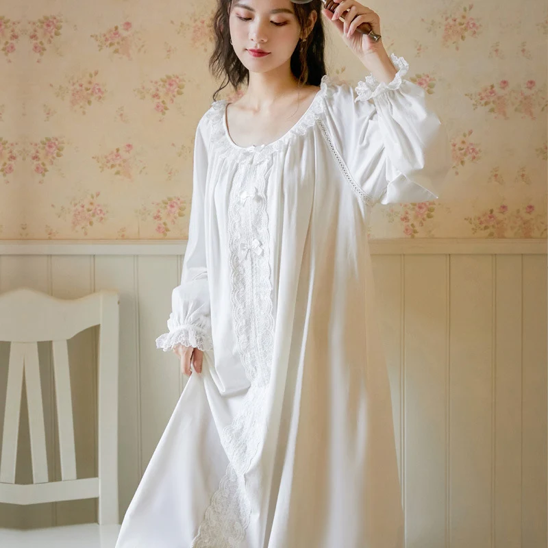 Roseheart White Women Homewear Female Sexy Sleepwear Night Dress Long Lace O Neck Nightwear Nightgown Sleepwear Court Gown
Roseheart White Women Homewear Female Sexy Sleepwear Night Dress Long Lace O Neck Nightwear Nightgown Sleepwear Court Gown