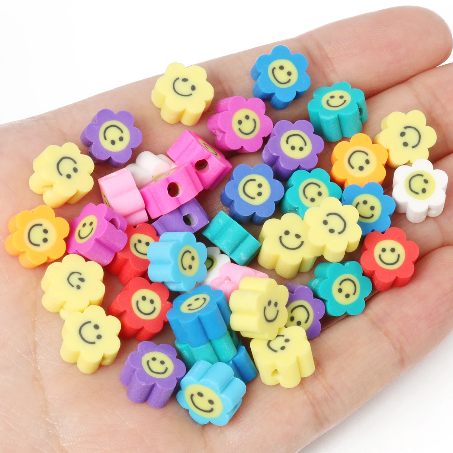 50/100Pcs Sun Flower Smiling Shape Polymer Clay Spacer Smile-Face Beads For Jewelry Making DIY Bracelet Necklace Accessories
50/100Pcs Sun Flower Smiling Shape Polymer Clay Spacer Smile-Face Beads For Jewelry Making DIY Bracelet Necklace Accessories