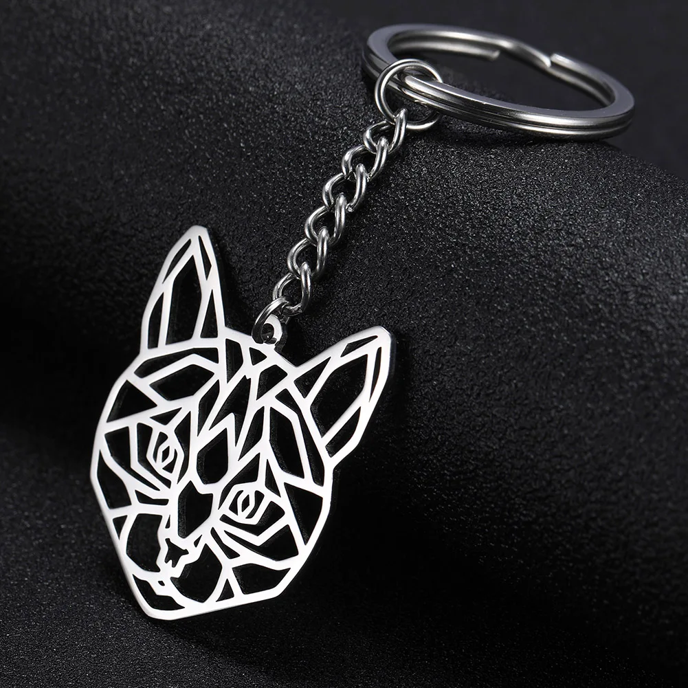 

Schlssel Ring Wolf Einhorn Fuchs Katze Schlssel Kette Edelstahl Schmuck Wald Tier Cut Out Hohl Schlssel Anhnger geschenk Mnner