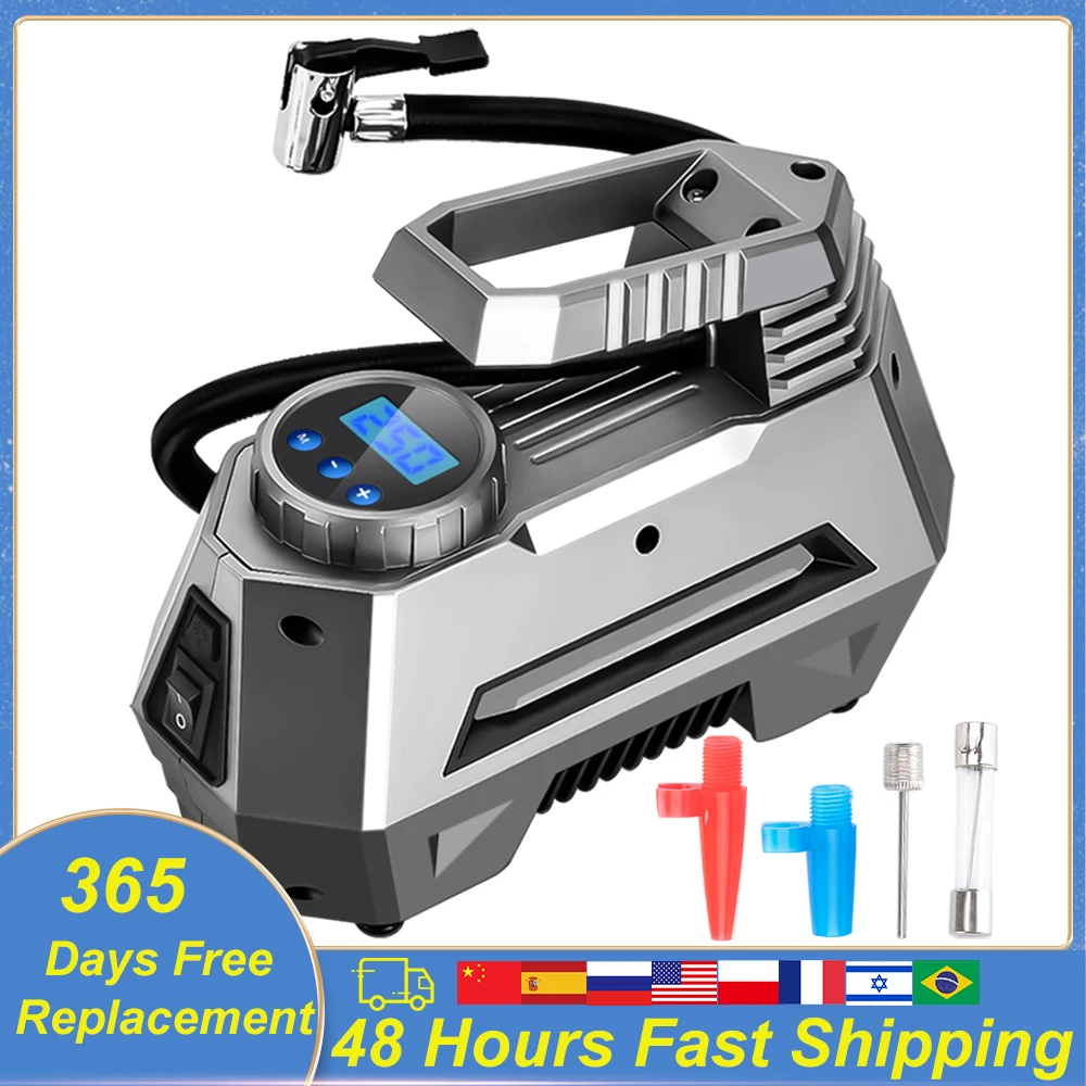 DC 12V Car Air Pump Electrical Portable Tire Inflatable Pump Mini Auto Compressor for Car Motorcycle Tyre Digital with LED Light
DC 12V Car Air Pump Electrical Portable Tire Inflatable Pump Mini Auto Compressor for Car Motorcycle Tyre Digital with LED Light