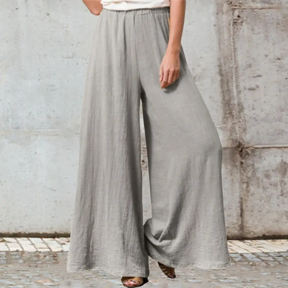 Simple Women Trousers Casual Trousers Elastic Waist Breathable Elastic Waist Wide Leg Pants
Simple Women Trousers Casual Trousers Elastic Waist Breathable Elastic Waist Wide Leg Pants