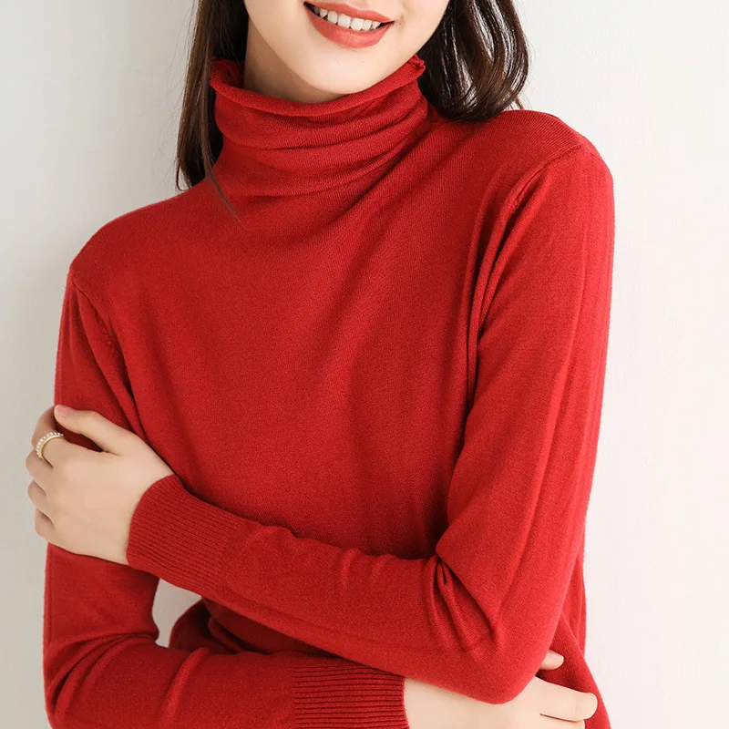 2021 new fashion T-shirt ladies high neck long sleeve knitted sweater slim bottoming sweater
2021 new fashion T-shirt ladies high neck long sleeve knitted sweater slim bottoming sweater