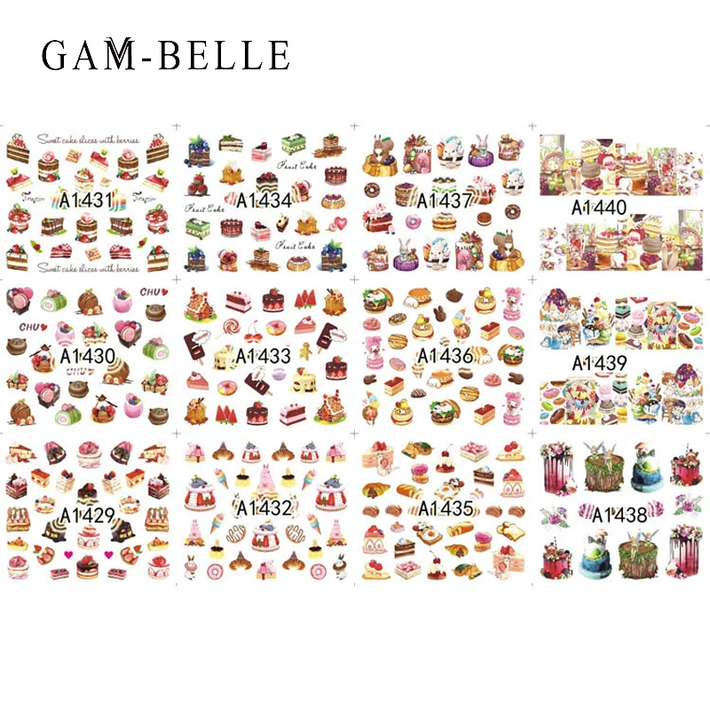 GAM-BELLE 12 Pcs/Set Cake Ice Cream Nail Water Transfer Sticker Nail Art Decoration Tattoo Decor Slider Decal Manicure Sticker
GAM-BELLE 12 Pcs/Set Cake Ice Cream Nail Water Transfer Sticker Nail Art Decoration Tattoo Decor Slider Decal Manicure Sticker