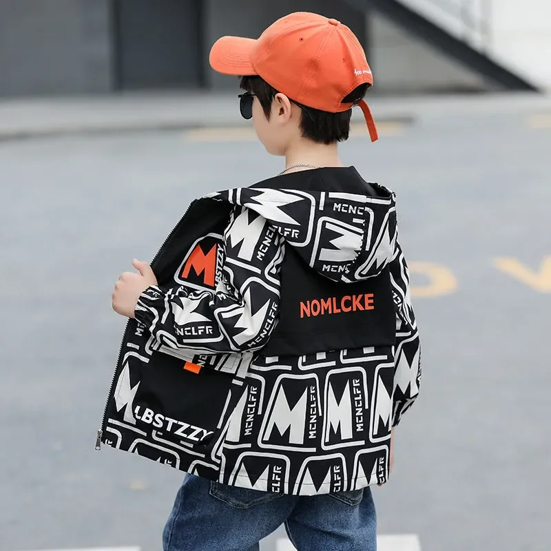 Spring & Autumn Polyester Jacket For Boy New 2021 Korean Version Fashion Handsome Printing Casual Hooded Children's Clothing
Spring & Autumn Polyester Jacket For Boy New 2021 Korean Version Fashion Handsome Printing Casual Hooded Children's Clothing