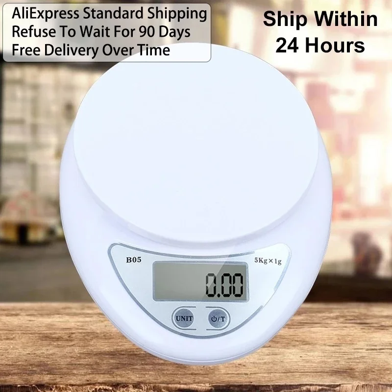 5KG/1G Kitchen Scale Weighing Scale Food Diet Postal Balance Measuring LCD Electronic Scales Suitable for household Kitchen
5KG/1G Kitchen Scale Weighing Scale Food Diet Postal Balance Measuring LCD Electronic Scales Suitable for household Kitchen