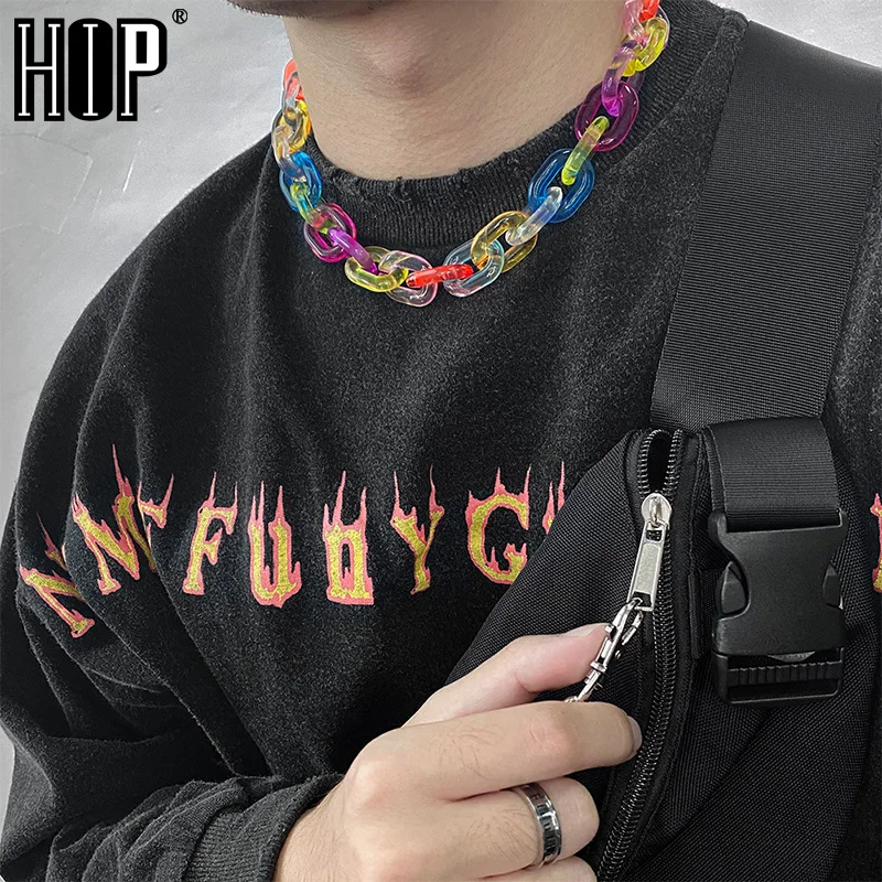 HIP Candy Color Rainbow Acrylic Chain Choker Necklace For Women Transparent 45cm Chain Choker Jewelry 
HIP Candy Color Rainbow Acrylic Chain Choker Necklace For Women Transparent 45cm Chain Choker Jewelry