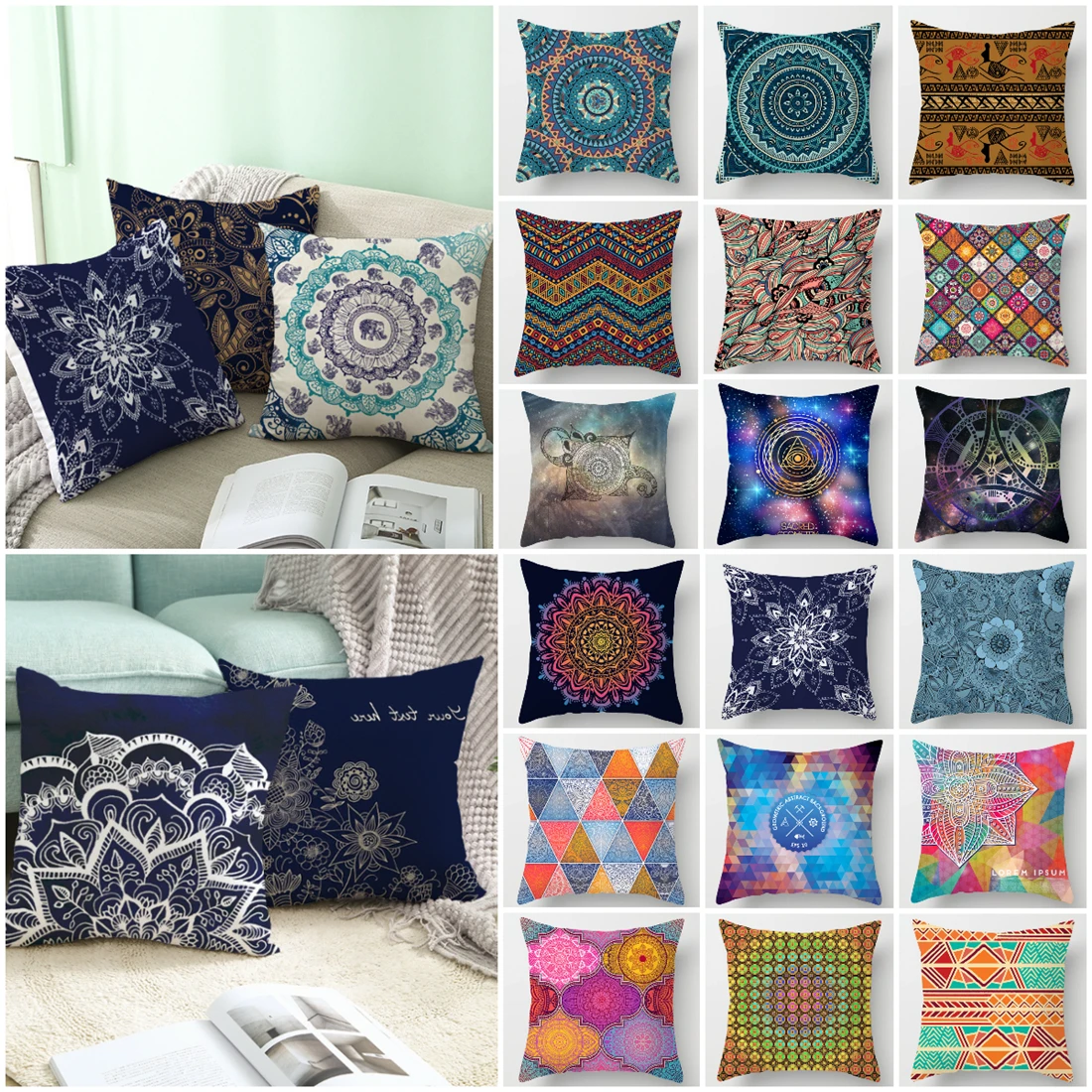 New Mandala Geometric Blue Cushion Covers Hot Boho Decorative Polyester Pillowcase Modern Fashion Art Couch Throw Pillows Cover
New Mandala Geometric Blue Cushion Covers Hot Boho Decorative Polyester Pillowcase Modern Fashion Art Couch Throw Pillows Cover