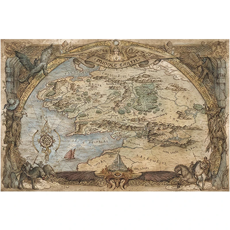 Middle-Earth Map Movie Posters And Prints Lord Of Rings Classic Film Art Pictures On Oil Canvas Wall Painting For Living Room
Middle-Earth Map Movie Posters And Prints Lord Of Rings Classic Film Art Pictures On Oil Canvas Wall Painting For Living Room