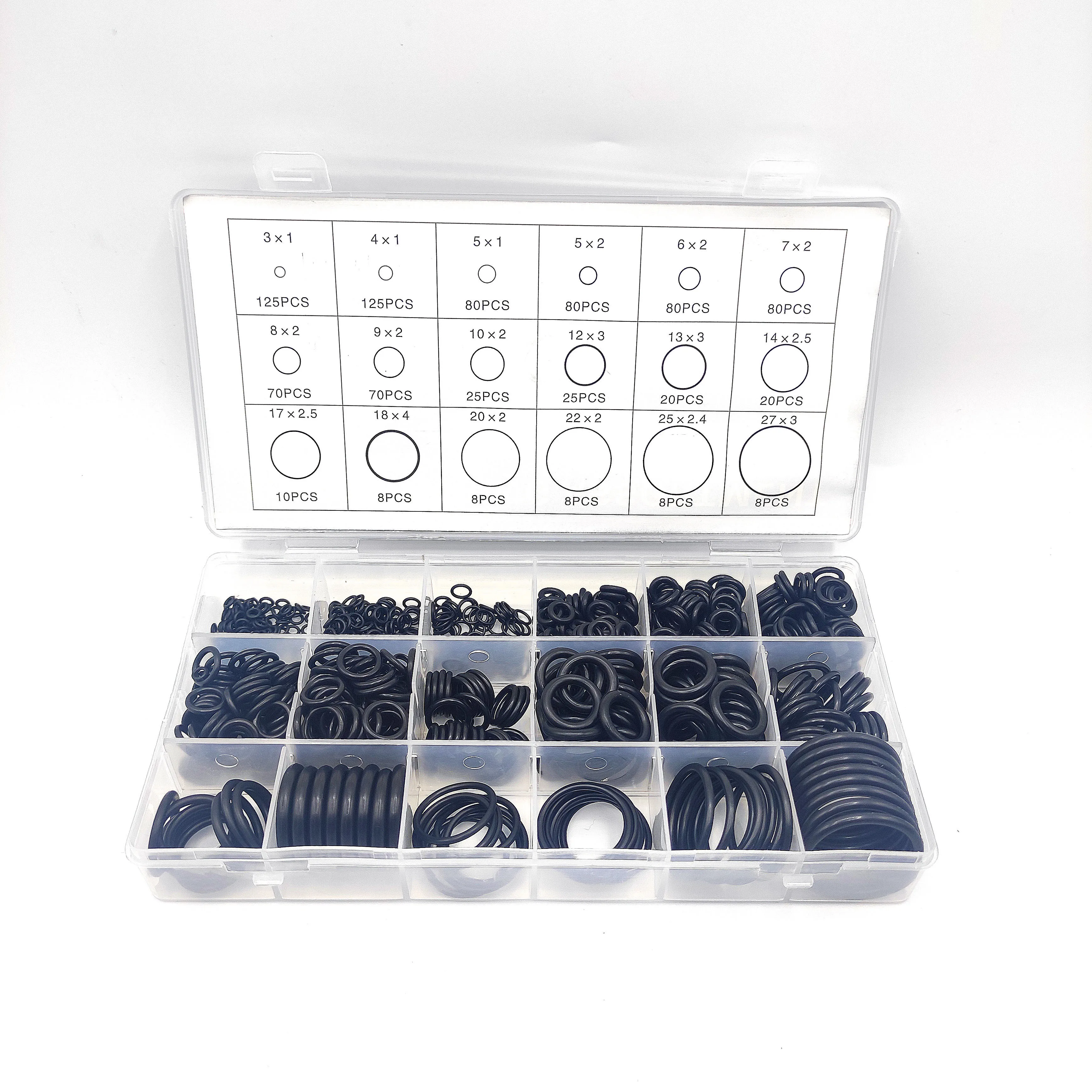 850Pcs/Box NBR Nitrile O-ring Black Leather Ring Sealing Ring High Temperature Corrosion Resistant Rubber Pressure Resistance
850Pcs/Box NBR Nitrile O-ring Black Leather Ring Sealing Ring High Temperature Corrosion Resistant Rubber Pressure Resistance