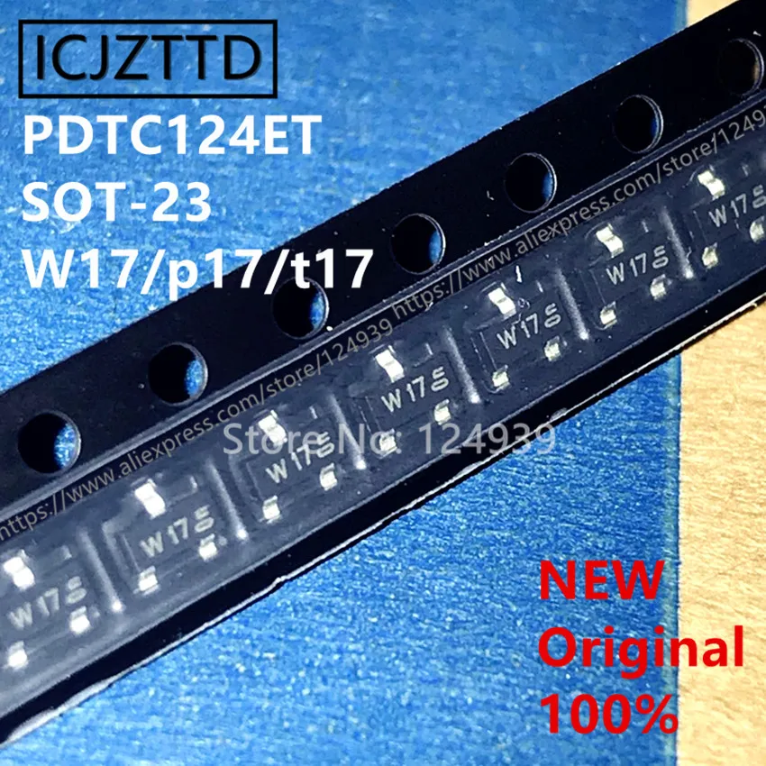 

100PCS PDTC143ZK marking 18 SC-59 SOT-23 SOT346 Original PDTC124ET Marking W17 p17 t17 PDTC144ET marking W08 p08 t08 PDTC144E