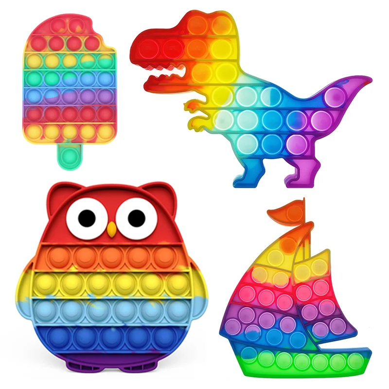 Rainbow Push Bubble Fidget Toys Animal/Fruit Funny Pops Toys for Children Adult Stress Reliever Antistress Dimpl Sensory Toys
Rainbow Push Bubble Fidget Toys Animal/Fruit Funny Pops Toys for Children Adult Stress Reliever Antistress Dimpl Sensory Toys