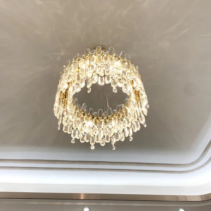 New Modern Crystal Chandelier Light Luxury Golden Interior Lighting Living Room Home Decor Pendant Lamp Round Bedroom Lights
New Modern Crystal Chandelier Light Luxury Golden Interior Lighting Living Room Home Decor Pendant Lamp Round Bedroom Lights