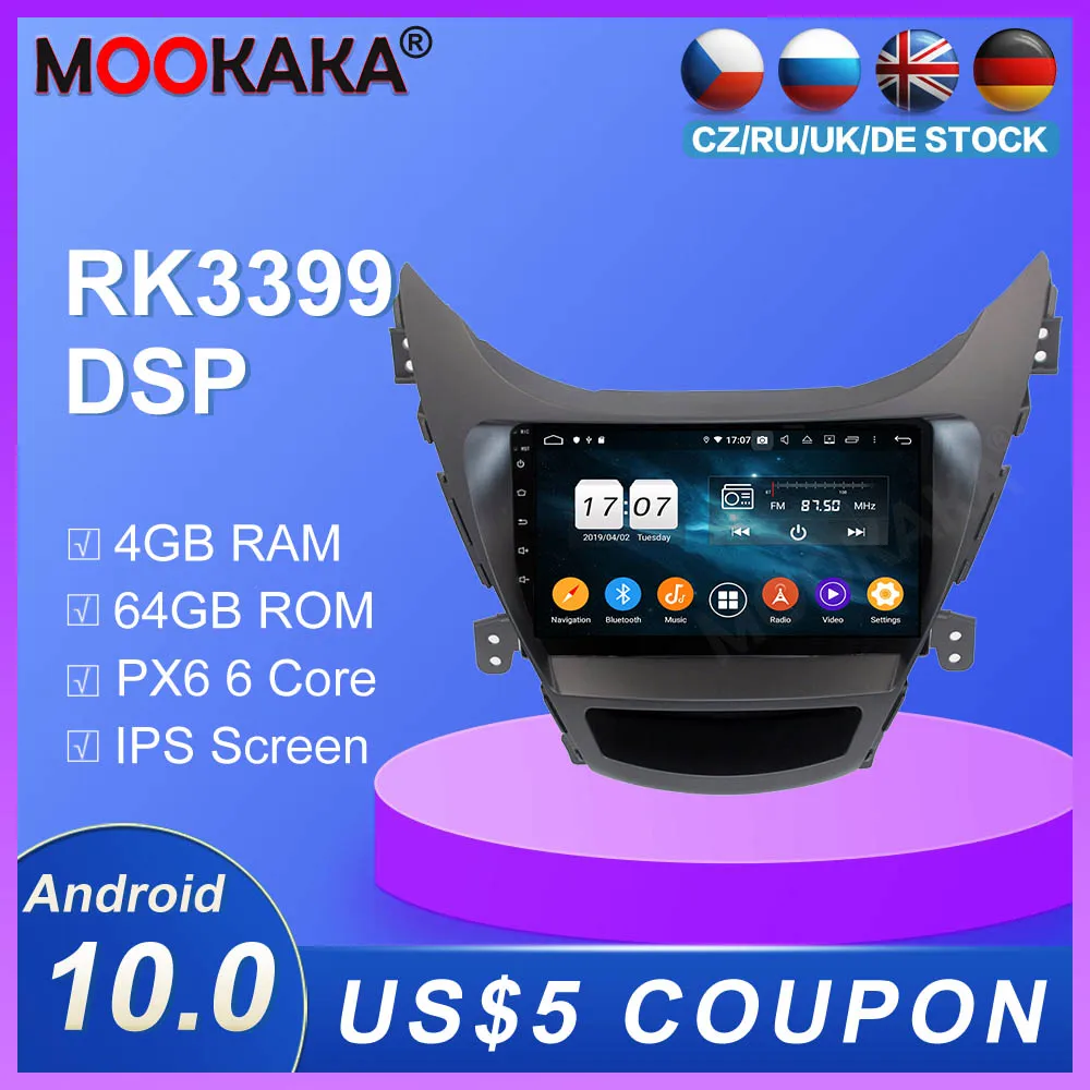 Android 10 0 gps-навигация dvd-плеер для Hyundai Elantra (MD) 2011-2013 мультимедийный плеер головное