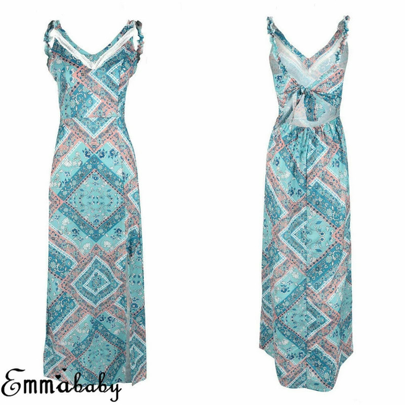 New Women Boho Floral Maxi Straps Dress Summer Sexy Backless Split Bandage Dresses Lady Holiday Beach Dress Party Shein Vestidos
New Women Boho Floral Maxi Straps Dress Summer Sexy Backless Split Bandage Dresses Lady Holiday Beach Dress Party Shein Vestidos
