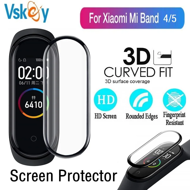Мягкая 3D Защитная пленка для Xiaomi Mi Band 5 10 шт. защитная с полным покрытием умных