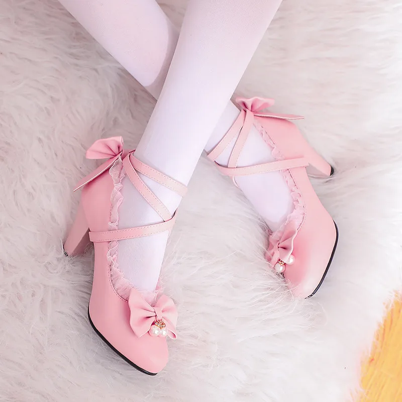 YQBTDL Cross Strap Women Spike High Heels Mary Jane Shoes Party Wedding Cosplay White Pink Ruffles Bow Princess Lolita Pumps 43
YQBTDL Cross Strap Women Spike High Heels Mary Jane Shoes Party Wedding Cosplay White Pink Ruffles Bow Princess Lolita Pumps 43