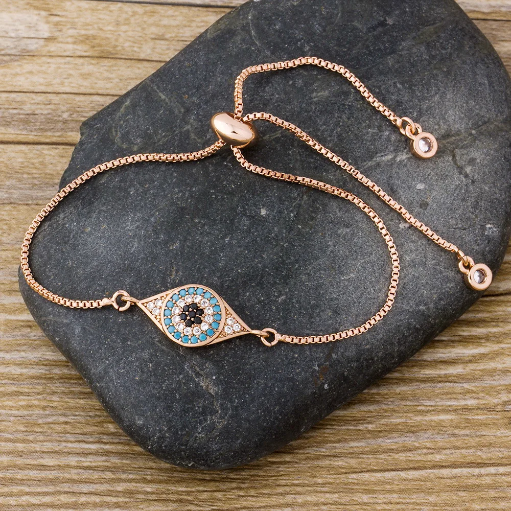 Luxury Cubic Zirconia Micro Pave CZ Evil Eye Charm Bracelets Top Quality Copper Chain Adjustable Bracelet Best Jewelry For Women
Luxury Cubic Zirconia Micro Pave CZ Evil Eye Charm Bracelets Top Quality Copper Chain Adjustable Bracelet Best Jewelry For Women
