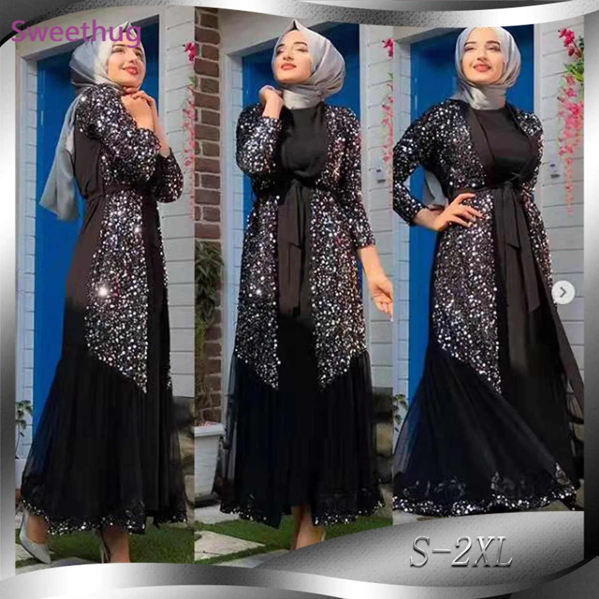2021 Sequins Black Eid Abaya Dubai Kaftan Kimono Cardigan Muslim Hijab Dress Women Dubai Turkish Islamic Clothing Vetement
2021 Sequins Black Eid Abaya Dubai Kaftan Kimono Cardigan Muslim Hijab Dress Women Dubai Turkish Islamic Clothing Vetement