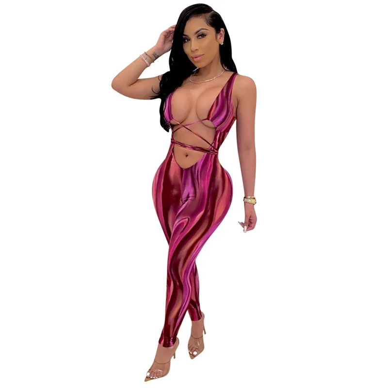 Summer 2020 women's sleeveless print lace-up street jumpsuit sexy nightclub party jumpsuit
Summer 2020 women's sleeveless print lace-up street jumpsuit sexy nightclub party jumpsuit