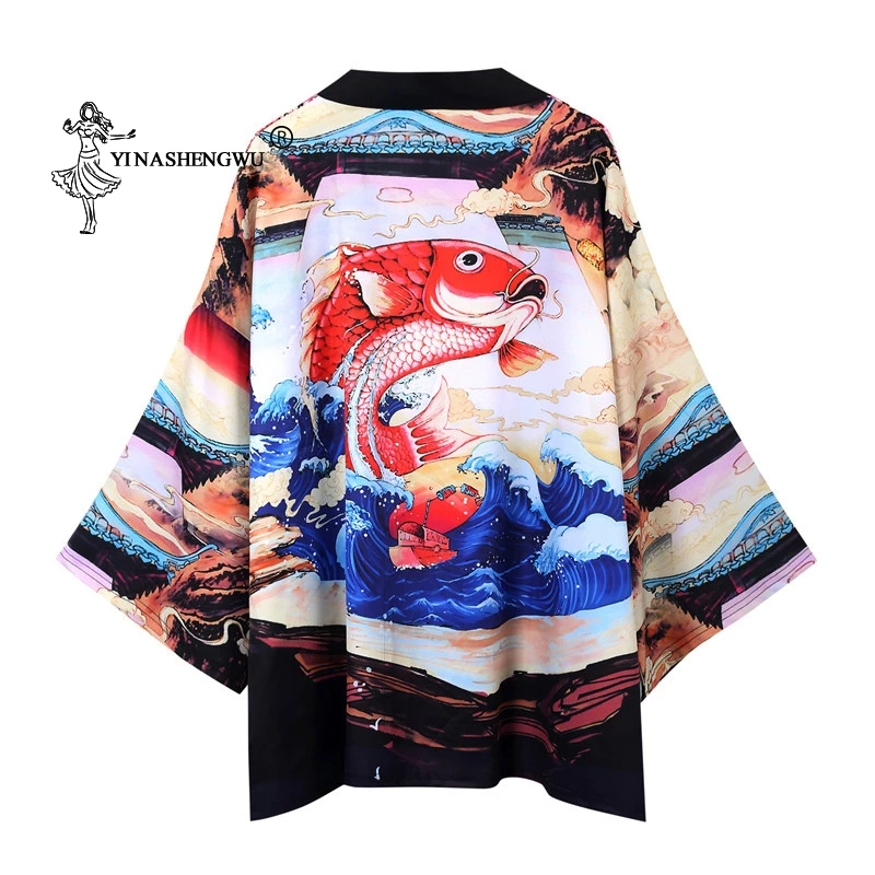 Yukata Women Kimono Cardigan Men Japanese Kimono Traditional Shirt Cosplay Costume Chinese Style Male Dragon Carp Print Coat
Yukata Women Kimono Cardigan Men Japanese Kimono Traditional Shirt Cosplay Costume Chinese Style Male Dragon Carp Print Coat