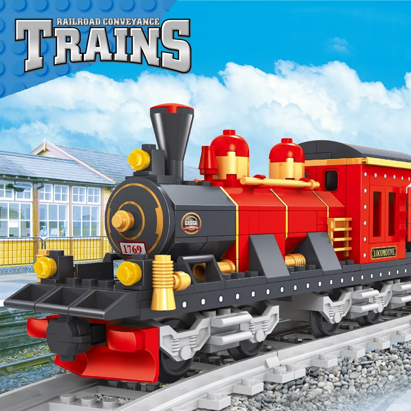 AUSINI Big Railroad Vintage Freight Train Building Blocks Bricks Boys Toys Railway Wagon Chimney Trains Model Toy for Children
AUSINI Big Railroad Vintage Freight Train Building Blocks Bricks Boys Toys Railway Wagon Chimney Trains Model Toy for Children