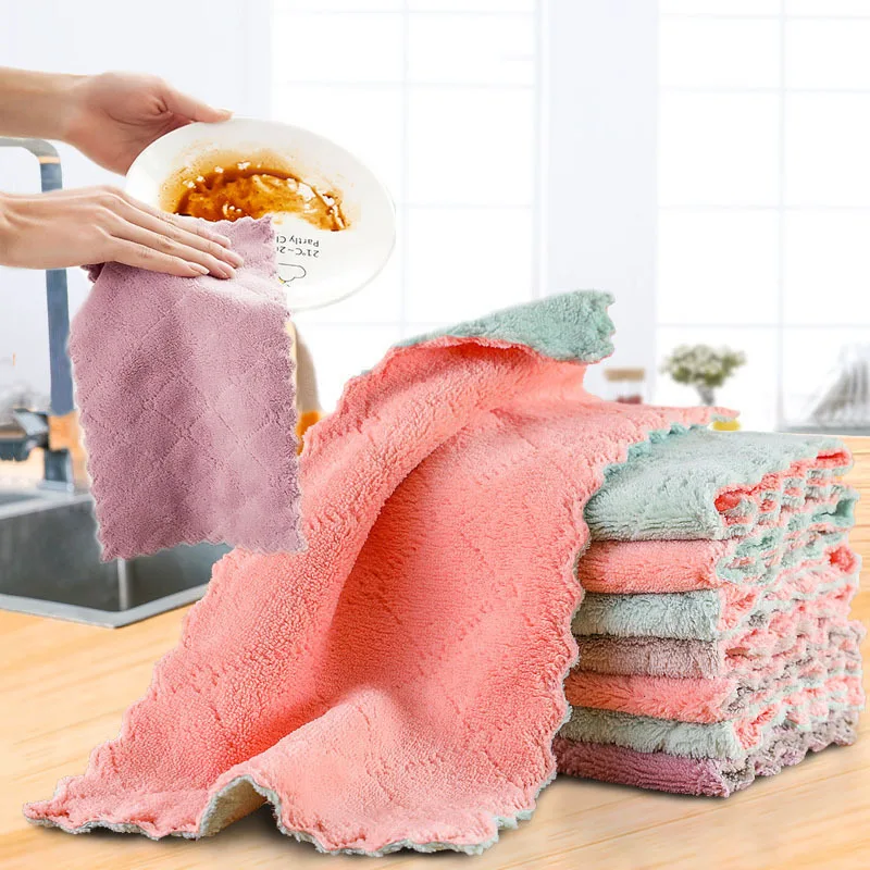Kitchen Coral Fleece Dish Clearn Towel Rag Oil-Free Printing Dishcloth Double-Sided and Water-Absorbing Rag Hosehold
Kitchen Coral Fleece Dish Clearn Towel Rag Oil-Free Printing Dishcloth Double-Sided and Water-Absorbing Rag Hosehold