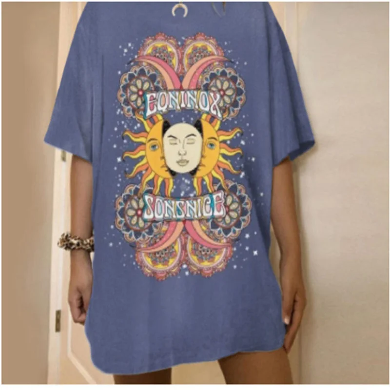 Humor Abstract Sun Face Printed Vintage Stylish Graphic Tee Women Short Sleeve Casual Street Lady Summer Oversized T Shirt 3XL
Humor Abstract Sun Face Printed Vintage Stylish Graphic Tee Women Short Sleeve Casual Street Lady Summer Oversized T Shirt 3XL