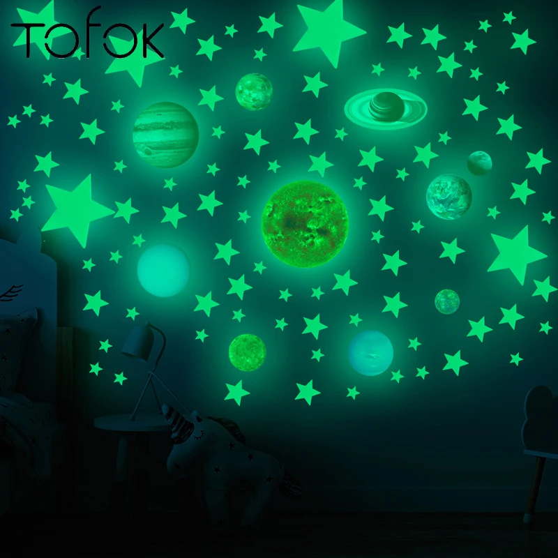 Tofok Box-packed 110PCS Luminous Solar System Star Wall Sticker Bedroom Living Room Fluorescence Creative Decorative Sticker
Tofok Box-packed 110PCS Luminous Solar System Star Wall Sticker Bedroom Living Room Fluorescence Creative Decorative Sticker