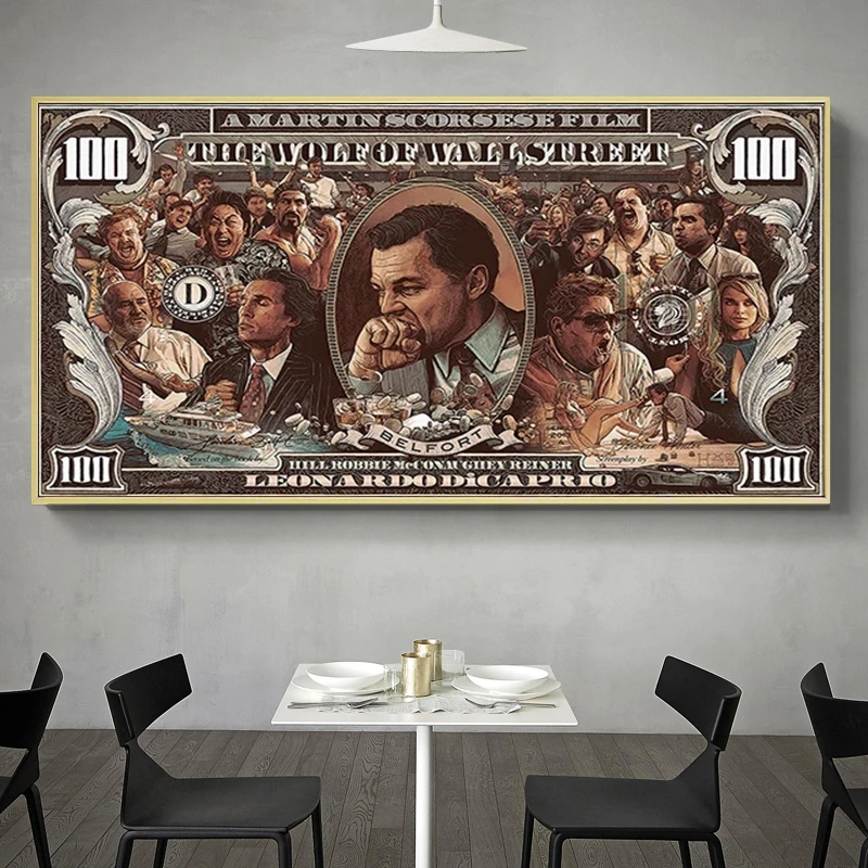 Graffiti Art Money Art 100 Dollar Canvas Painting Posters and Prints Wolf of Wall Street Pop Art for Living Room Home Decoration
Graffiti Art Money Art 100 Dollar Canvas Painting Posters and Prints Wolf of Wall Street Pop Art for Living Room Home Decoration