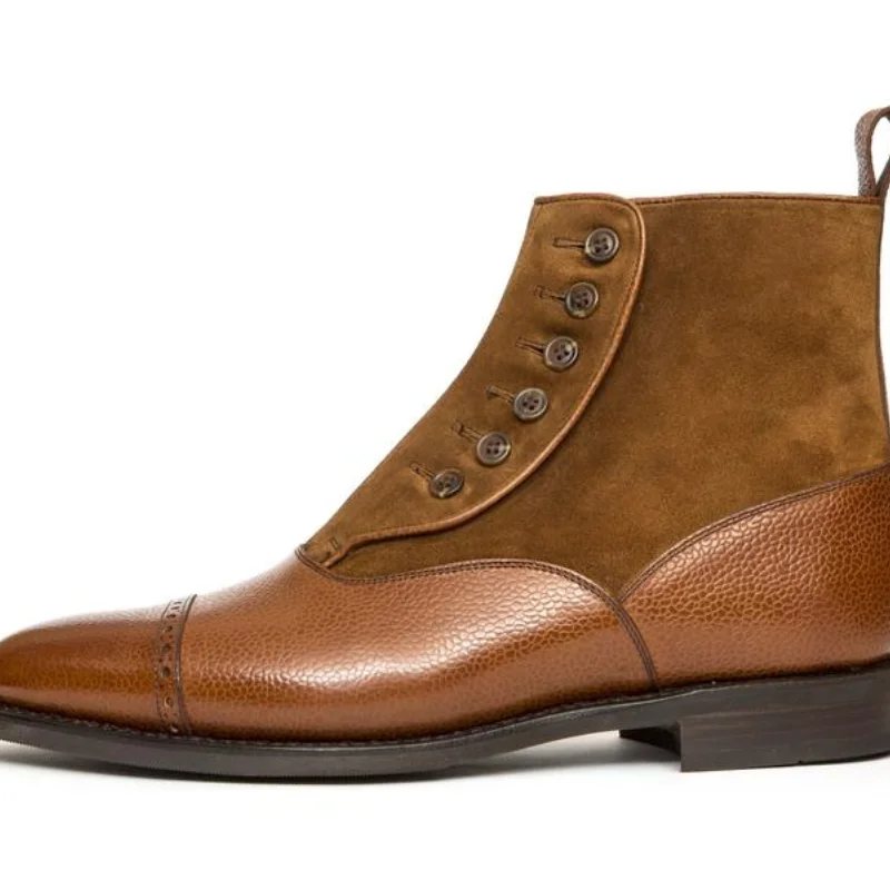 Men Shoes Fashion Casual Temperament All-match Handmade High-grade Brown PU Stitching Imitation Suede Button Ankle Boots HL772
Men Shoes Fashion Casual Temperament All-match Handmade High-grade Brown PU Stitching Imitation Suede Button Ankle Boots HL772