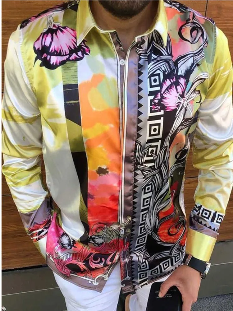 2021 Palace color block printed long-sleeved shirt Casual Loose Turn-down Collar Mens Shirts Vintage Printing Button Tops
2021 Palace color block printed long-sleeved shirt Casual Loose Turn-down Collar Mens Shirts Vintage Printing Button Tops
