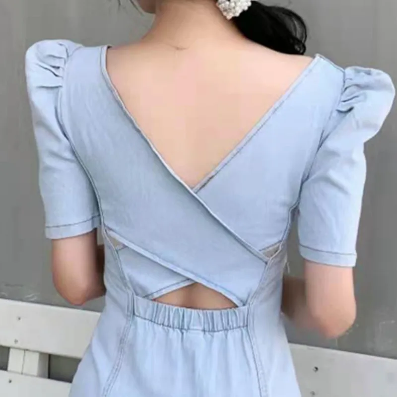 2021 New Summer Fashion Vintage Dress Casual Puff Sleeve High Waist Robe Women Hollow-out Backless Sexy Denim Vestidos De Mujer
2021 New Summer Fashion Vintage Dress Casual Puff Sleeve High Waist Robe Women Hollow-out Backless Sexy Denim Vestidos De Mujer