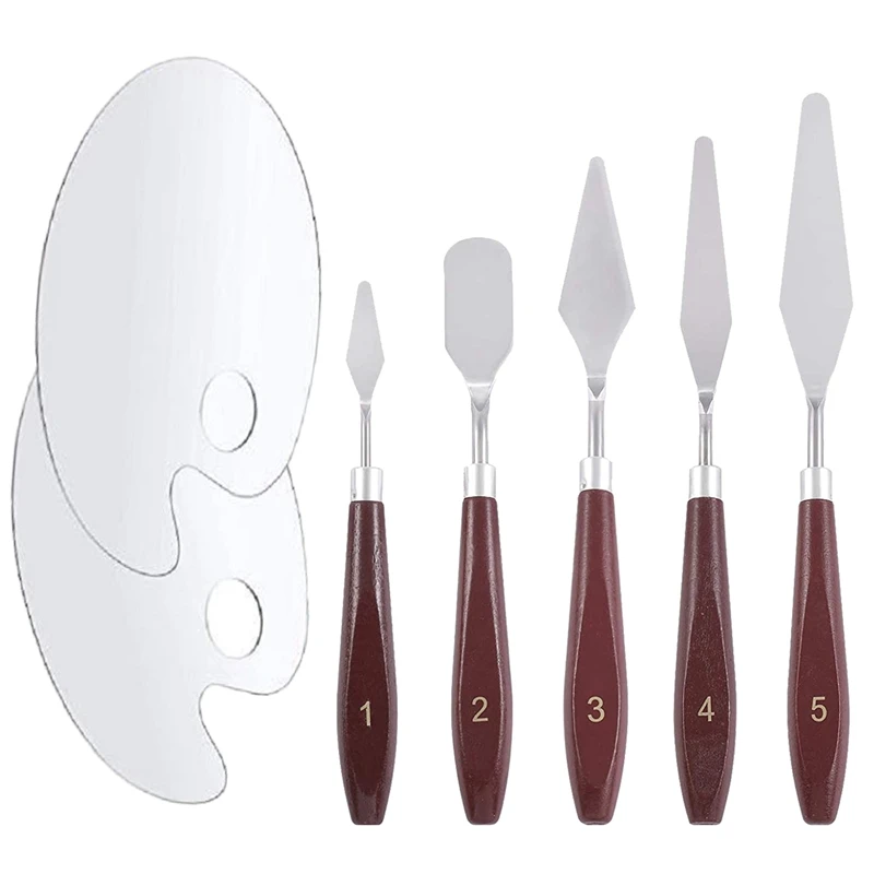 7Pcs/Set Stainless Steel Oil Painting Knives Artist Crafts Spatula Palette Knife&Acrylic Paint Palette with Thumb Hole
7Pcs/Set Stainless Steel Oil Painting Knives Artist Crafts Spatula Palette Knife&Acrylic Paint Palette with Thumb Hole