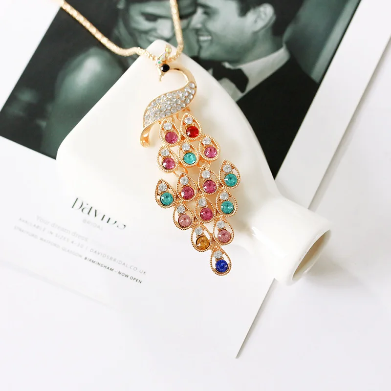 12 Pieces/Lot Crystal Peacock Necklace For Women Colorful Rhinestone Phoenix Jewelry Animal Pendants Charms Long Sweater Chain
12 Pieces/Lot Crystal Peacock Necklace For Women Colorful Rhinestone Phoenix Jewelry Animal Pendants Charms Long Sweater Chain