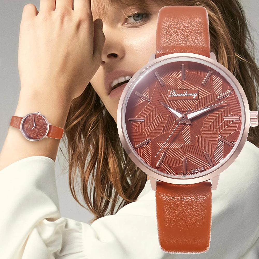 Simple Color Luxury Ladies Quartz Watch Personality Round Dial PU Leather Watchband Watch Fashion Creative Watch
Simple Color Luxury Ladies Quartz Watch Personality Round Dial PU Leather Watchband Watch Fashion Creative Watch