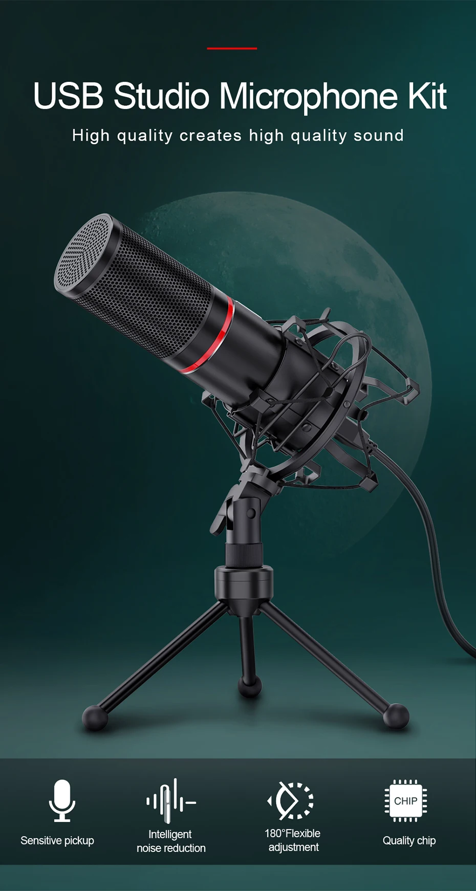 GM300 Blazar Metal USB Condenser Recording Microphone Tripod For Computer Cardioid Studio Recording Vocals Voice Over
GM300 Blazar Metal USB Condenser Recording Microphone Tripod For Computer Cardioid Studio Recording Vocals Voice Over