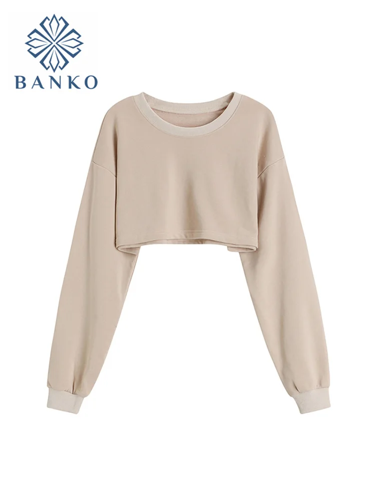 Super Short Tops Women 2021 Autumn New Hoodies O Neck Sweatshirts Fashion Streetwear Long Sleeve Loose Pullovers Femme Crop Top
Super Short Tops Women 2021 Autumn New Hoodies O Neck Sweatshirts Fashion Streetwear Long Sleeve Loose Pullovers Femme Crop Top