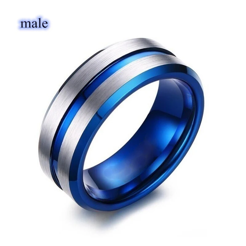 Модное кольцо для пары синее мужское белое сердце стразы рандомные наборы