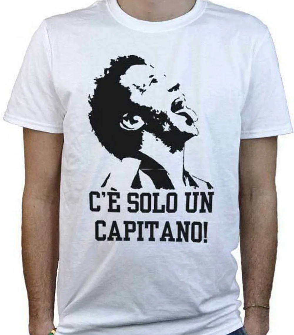 

T-Shirt Solo Un Capitano Bianconero, Maglietta Del Piero Leggenda Juve Cotton Tee Shirt New Cool Gymer Tops
