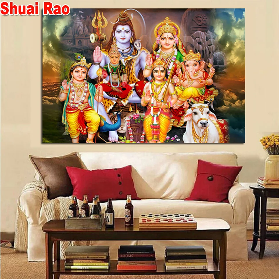 Shiva Parvati Ganesha Indian Art Hindu God Figure diamond embroidery raft diamond painting full square mosaic Religious Poster
Shiva Parvati Ganesha Indian Art Hindu God Figure diamond embroidery raft diamond painting full square mosaic Religious Poster