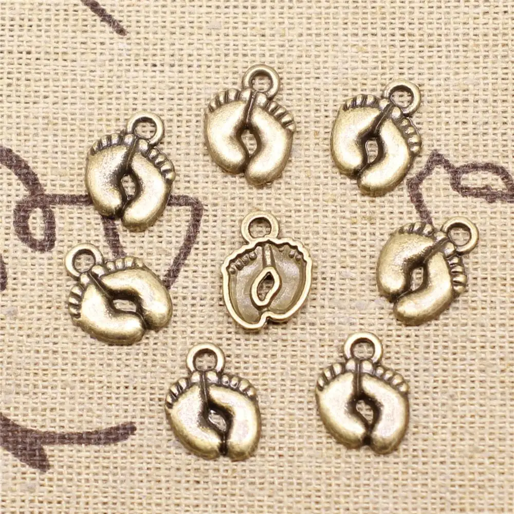 Supplies For Jewelry Making 40pcs 13x10mm Antique Bronze Color Little Feet Charms
Supplies For Jewelry Making 40pcs 13x10mm Antique Bronze Color Little Feet Charms